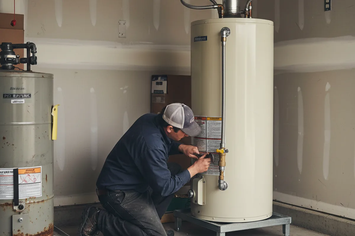Water heater and shutoff valve replacement in Cassoday